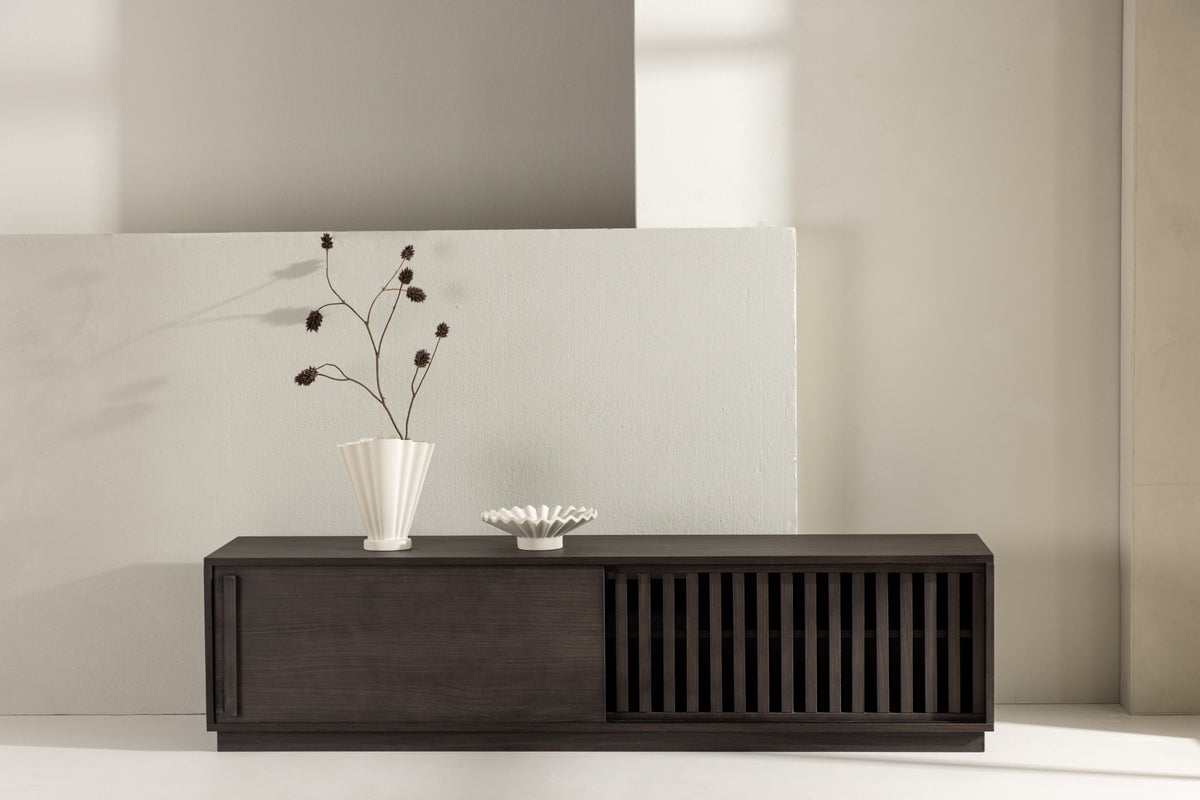 Kvina TV Bord, 180 x 45 cm | Mørkebrun