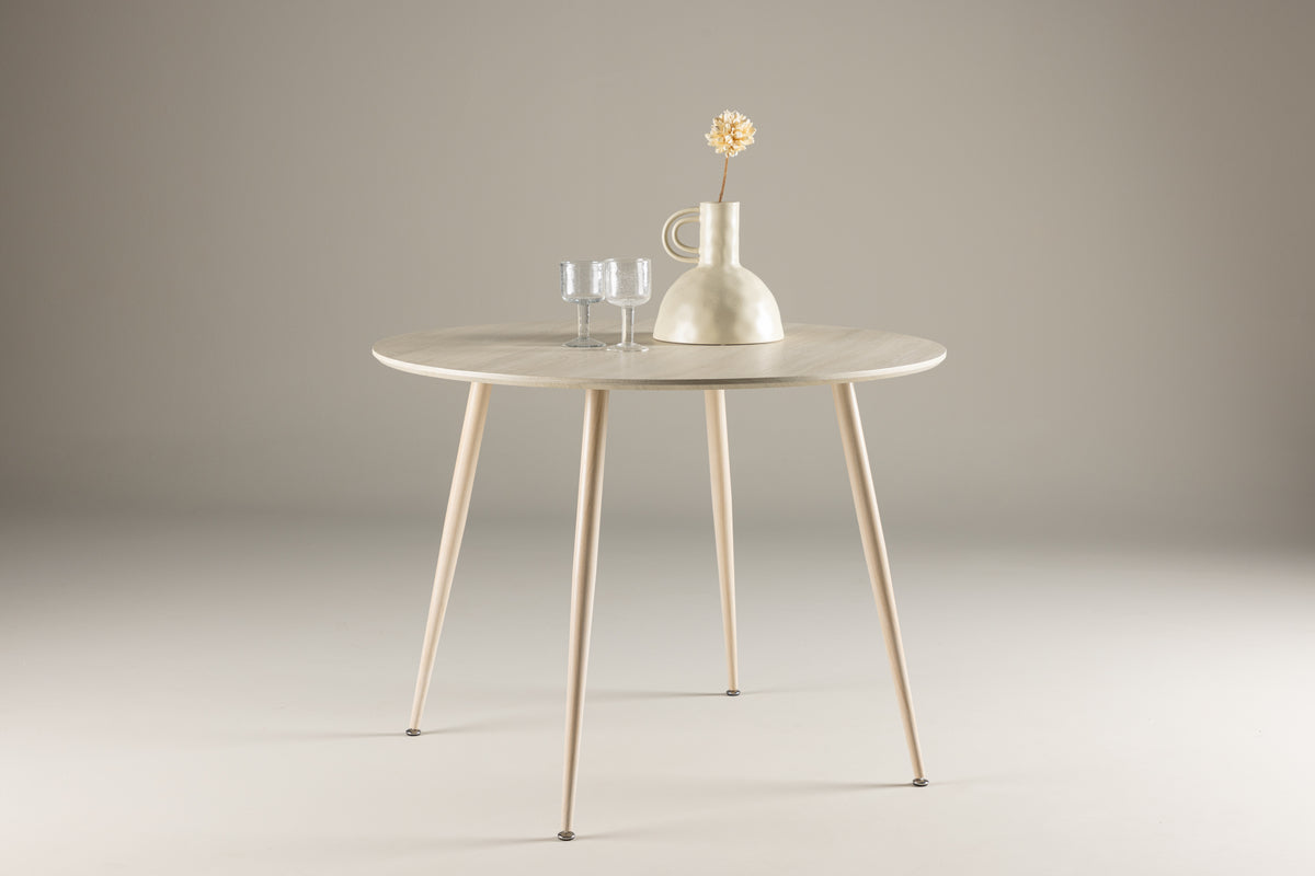 Sandstad Spisebord, Ø100 cm | Hvidpudset