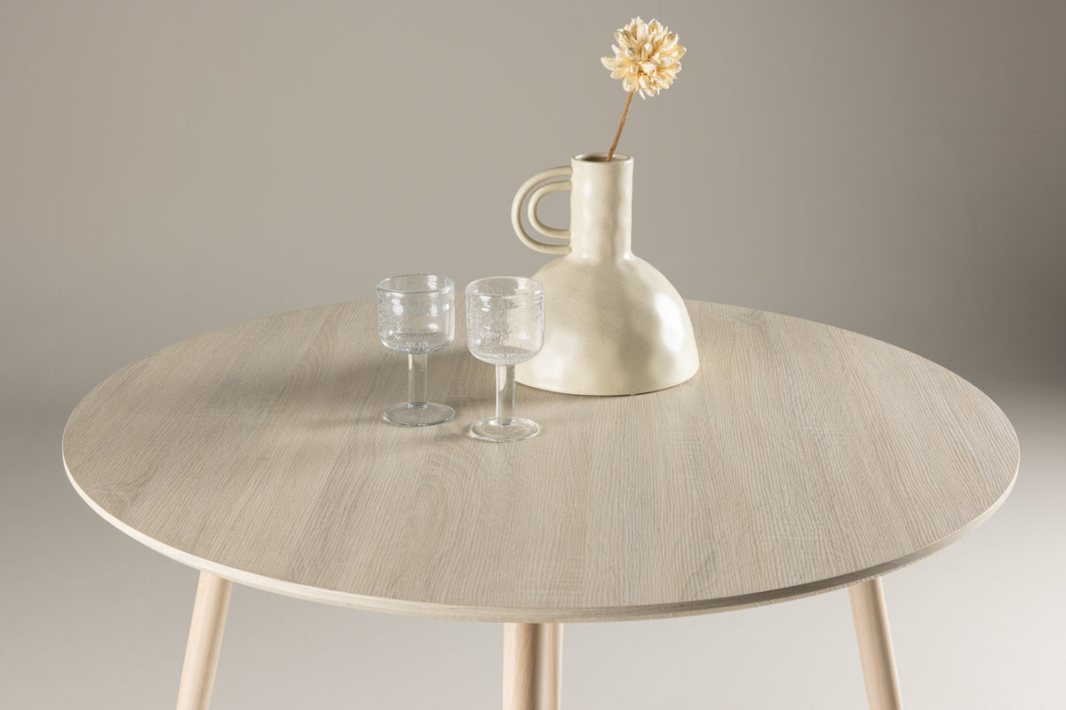 Sandstad Spisebord, Ø100 cm | Hvidpudset