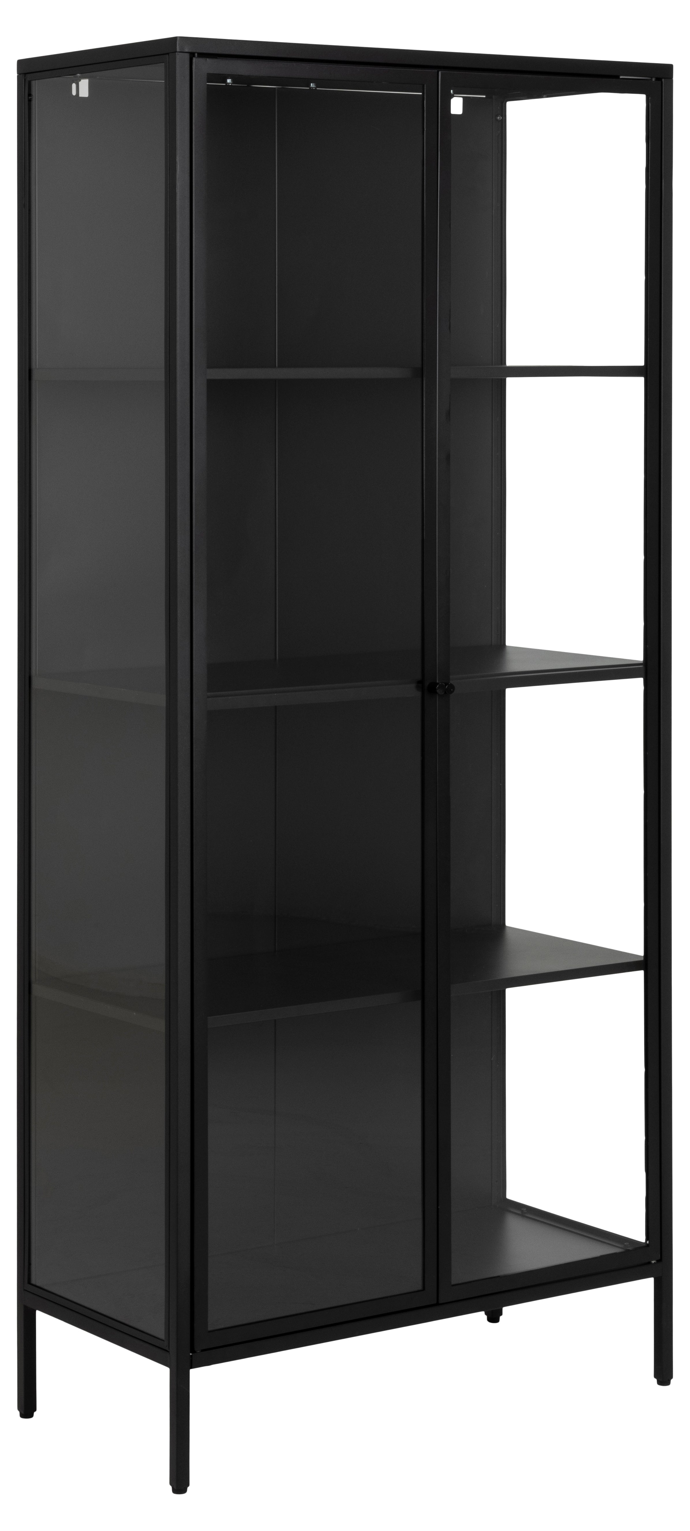 Ålvik Vitrineskab - Sort Metal / Glas,  80x40x180 cm