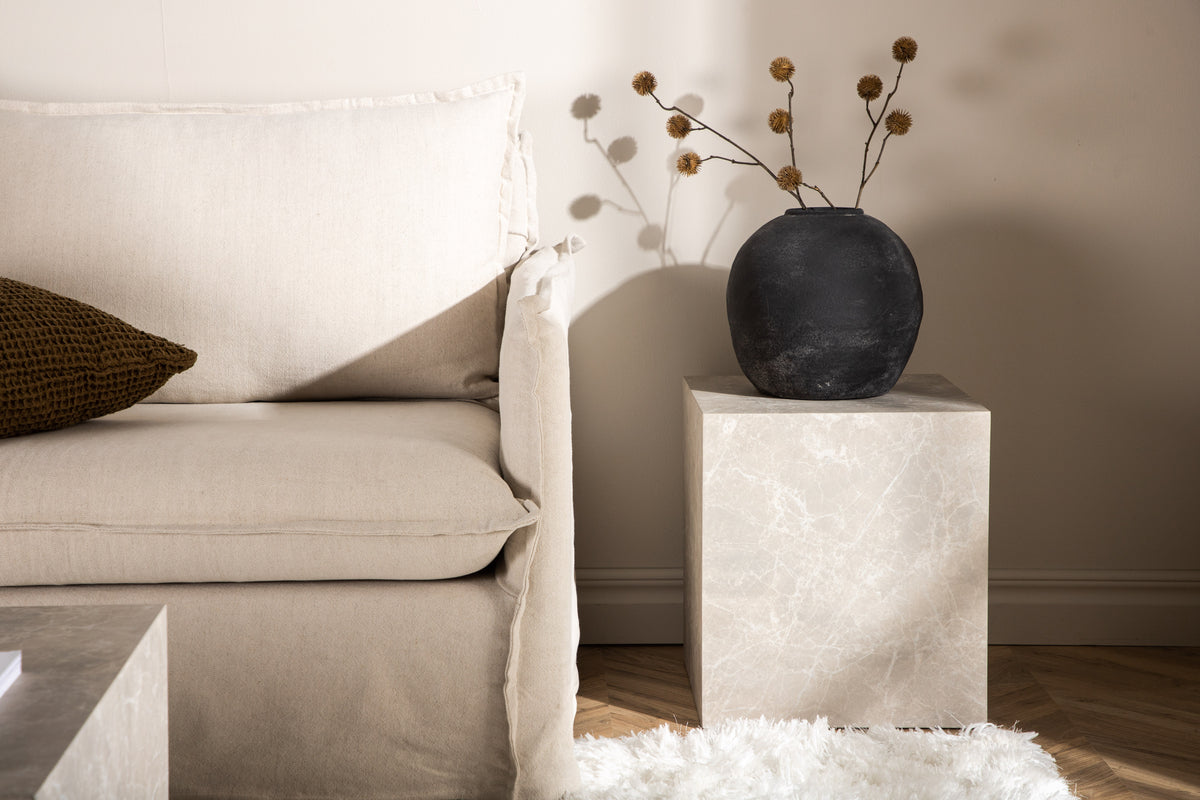 Folla Sofabord 40 x 40 cm | Marmor look