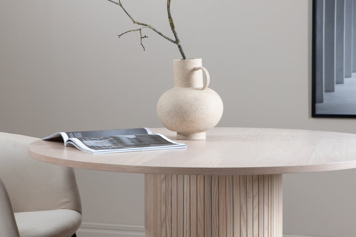 Bianca Spisebord, 110 cm | Hvidpudset