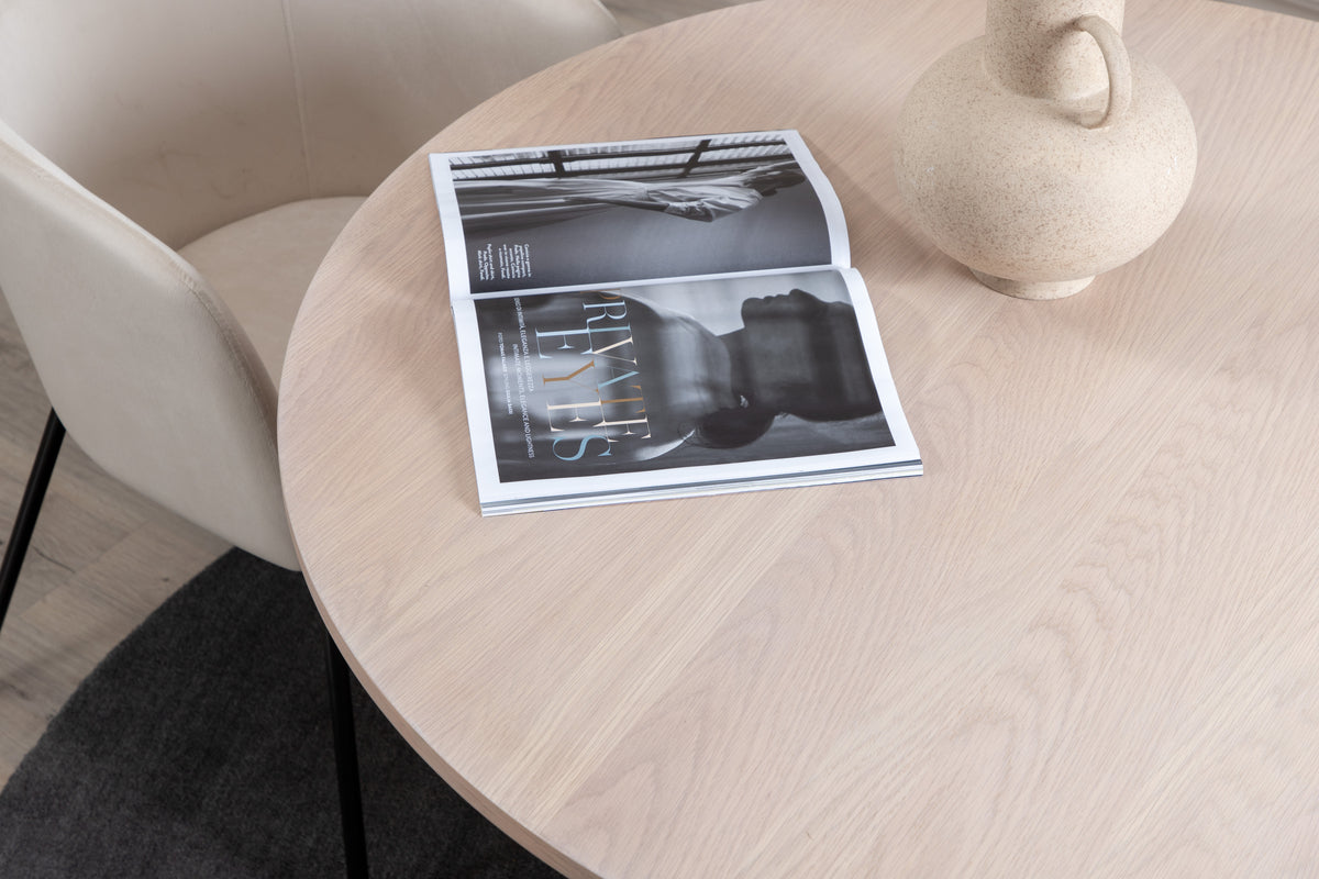 Bianca Spisebord, 110 cm | Hvidpudset