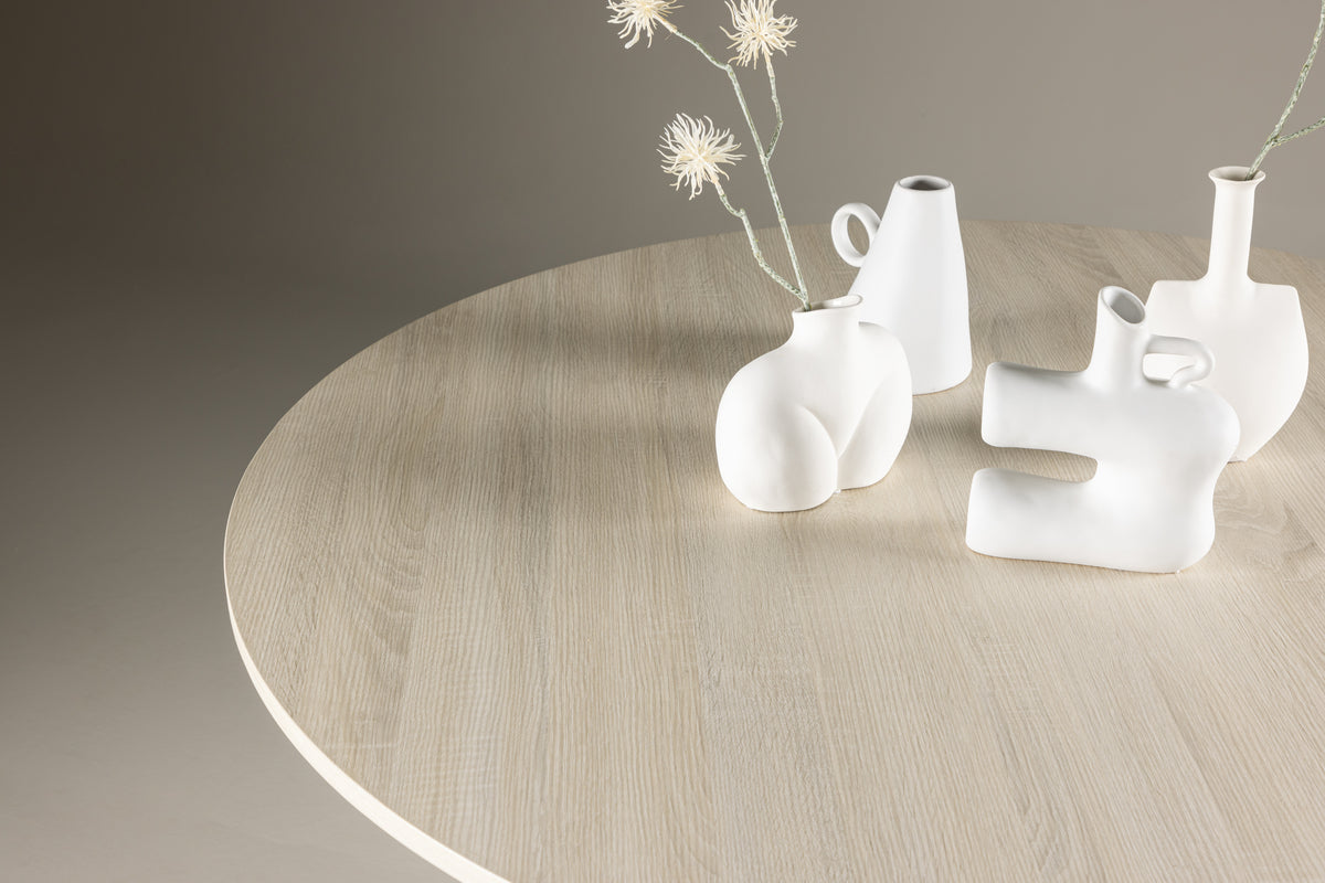Åseda Spisebord, Ø120 cm | Hvidpudset