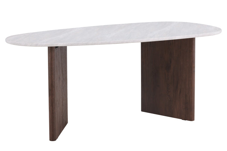 Tønsberg ovalt spisebord, 180 x 90 cm | Lysegrå / mocca
