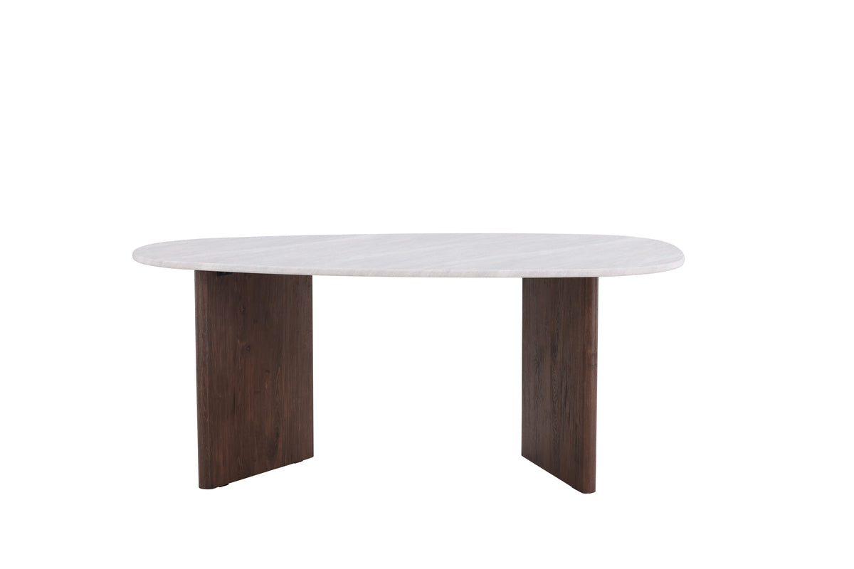 Tønsberg ovalt spisebord, 180 x 90 cm | Lysegrå / mocca