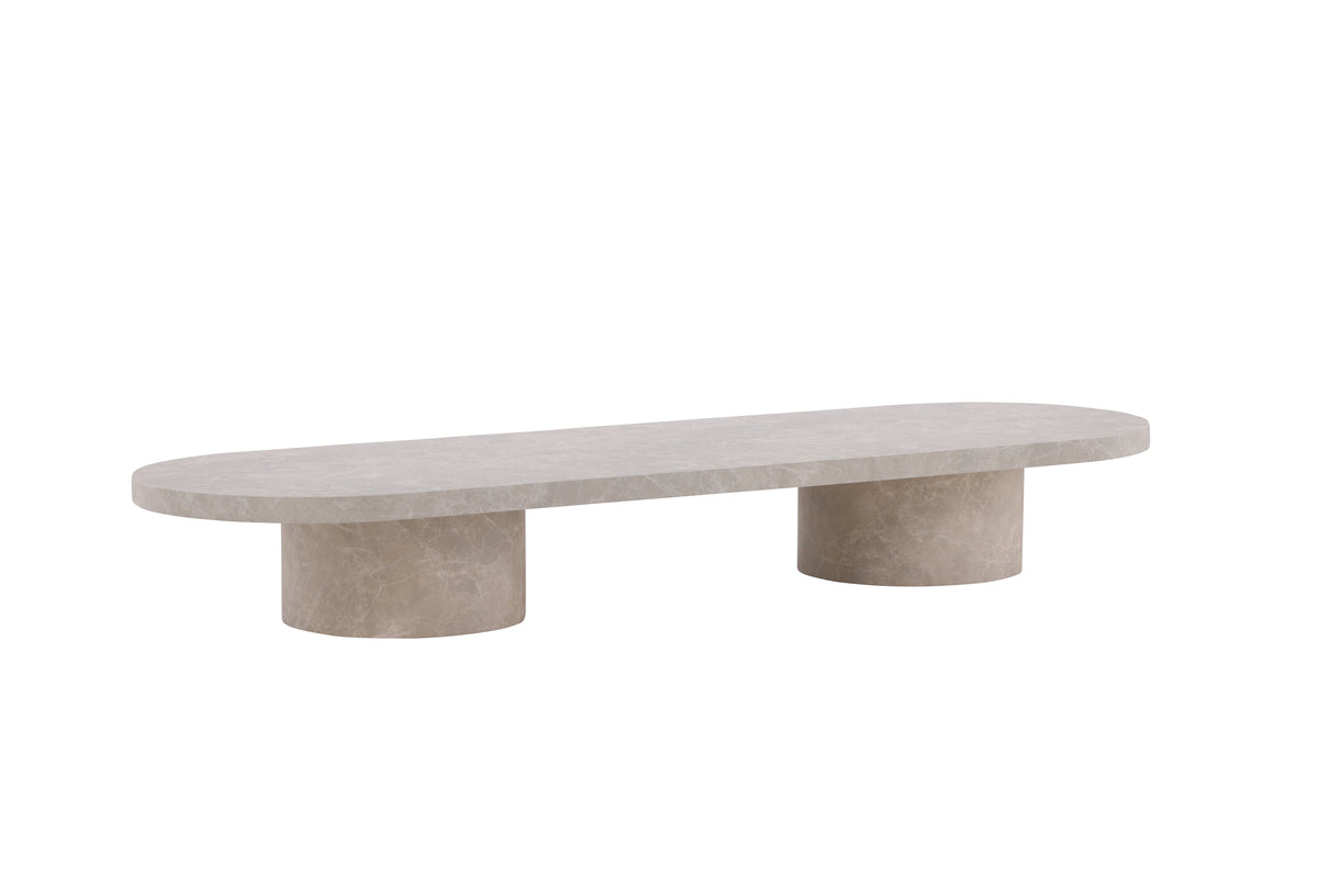 Bøstad Sofabord, 190 x 60 cm | Beige - Marmor look