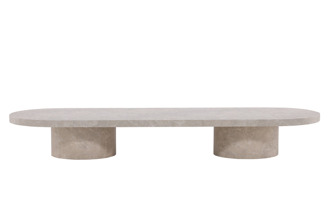 Bøstad Sofabord, 190 x 60 cm | Beige - Marmor look