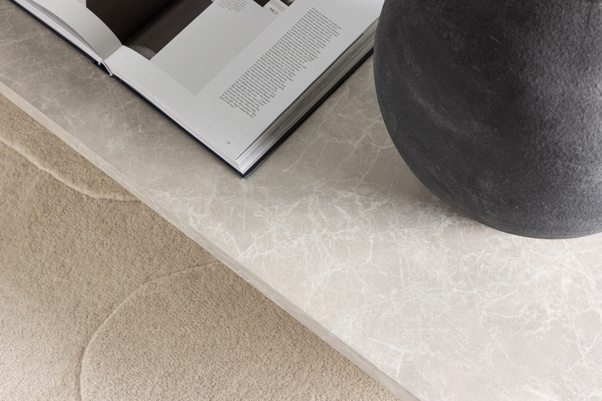 Bøstad Sofabord, 190 x 60 cm | Beige - Marmor look