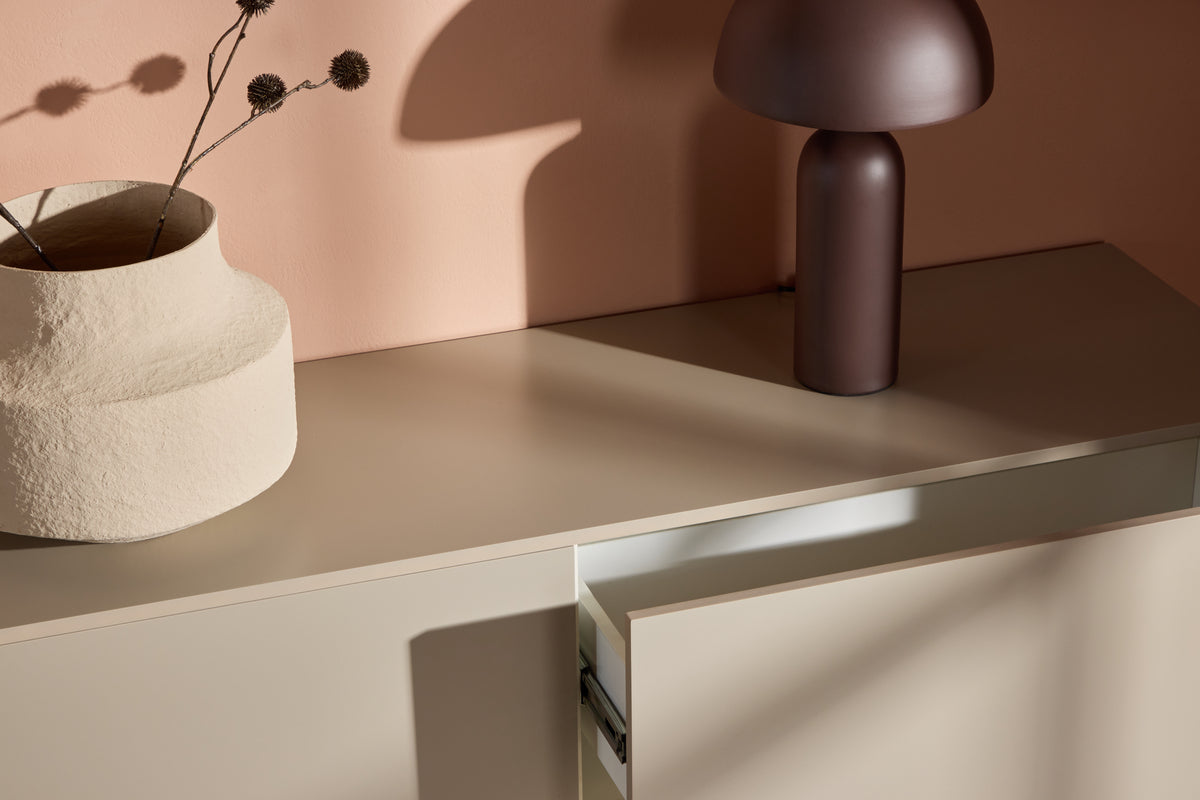 Frihamn Byrå TV Bord, 160 x 35 cm | Beige