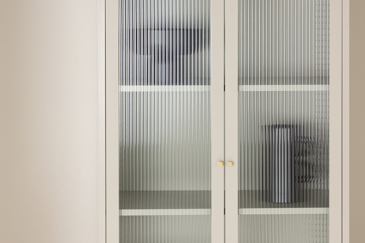 Lima Vitrineskab, 180 x 80 x 35 cm | Beige