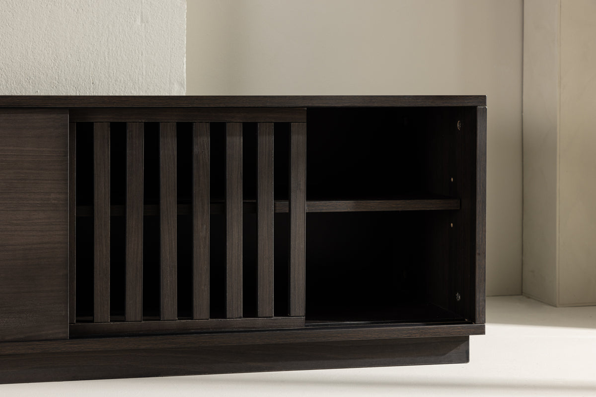 Kvina TV Bord, 180 x 45 cm | Mørkebrun