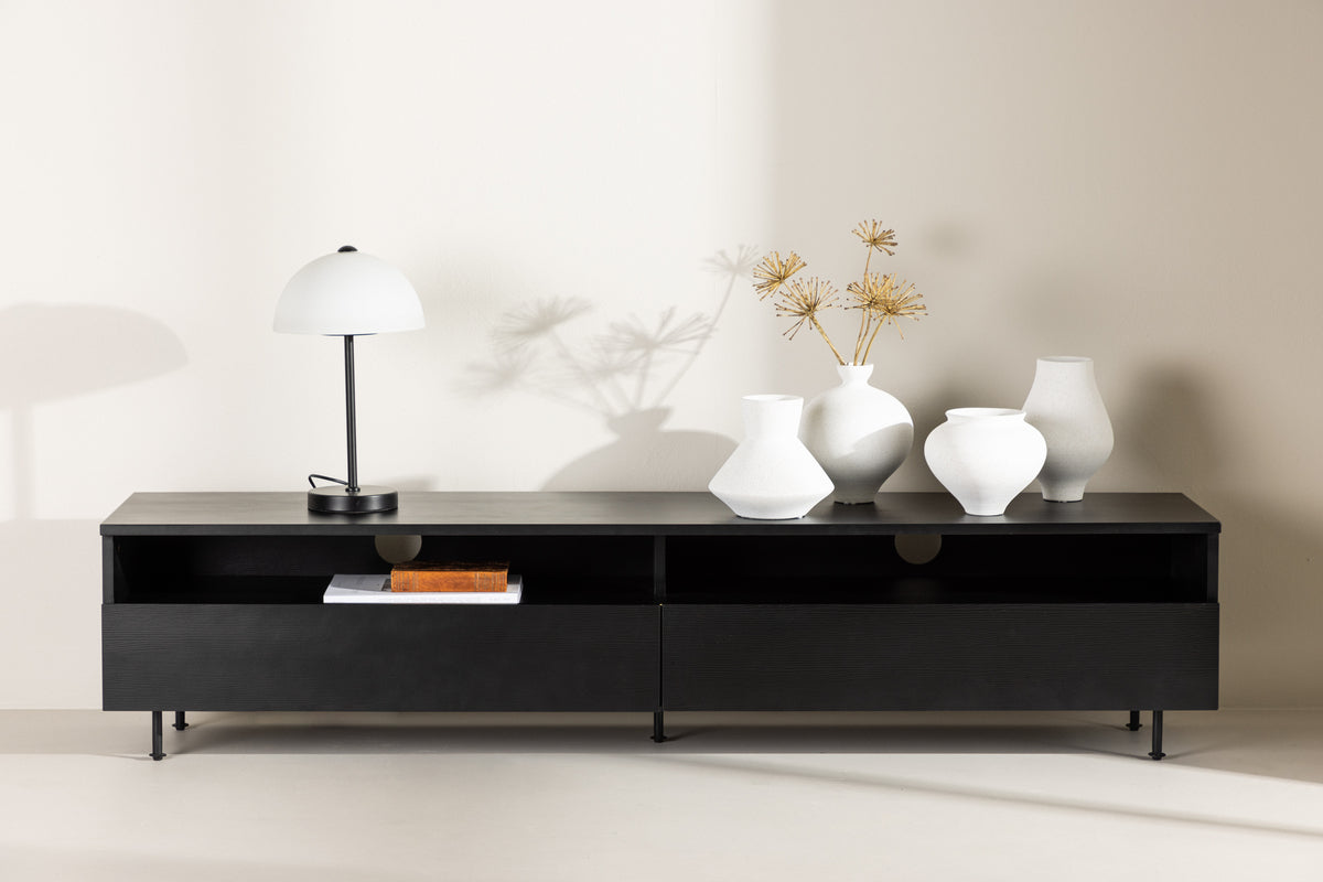 Kalix TV-bord, 180 x 40 cm | Sort