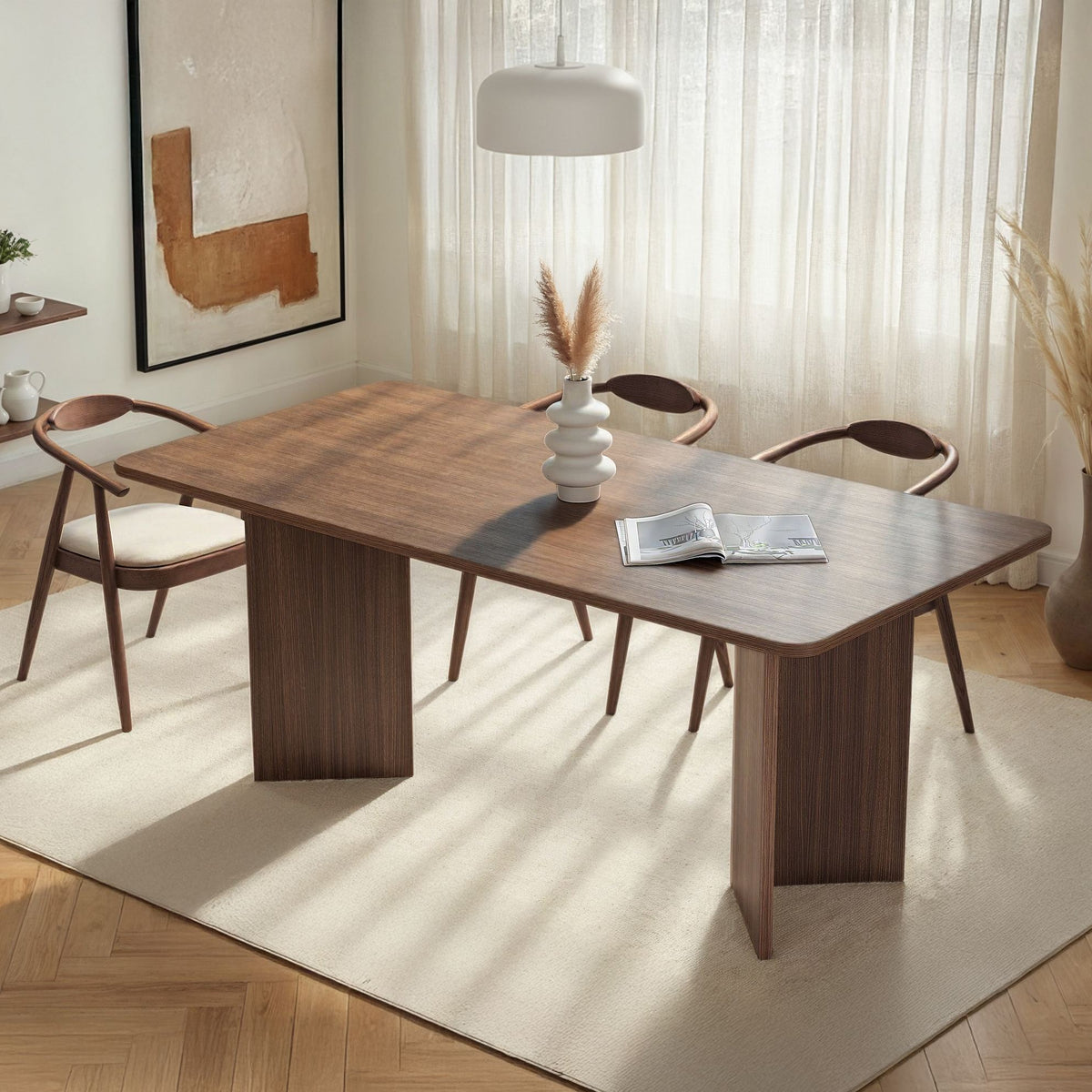 Linza Spisebord, 180 x 75 cm | Valnød look