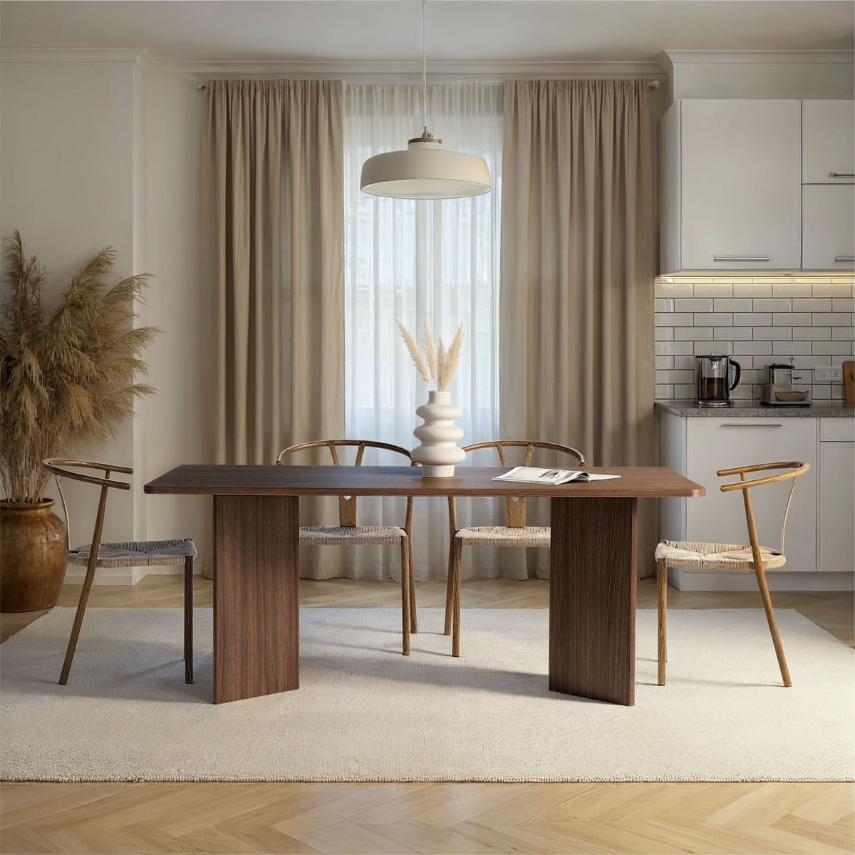 Linza Spisebord, 180 x 75 cm | Valnød look