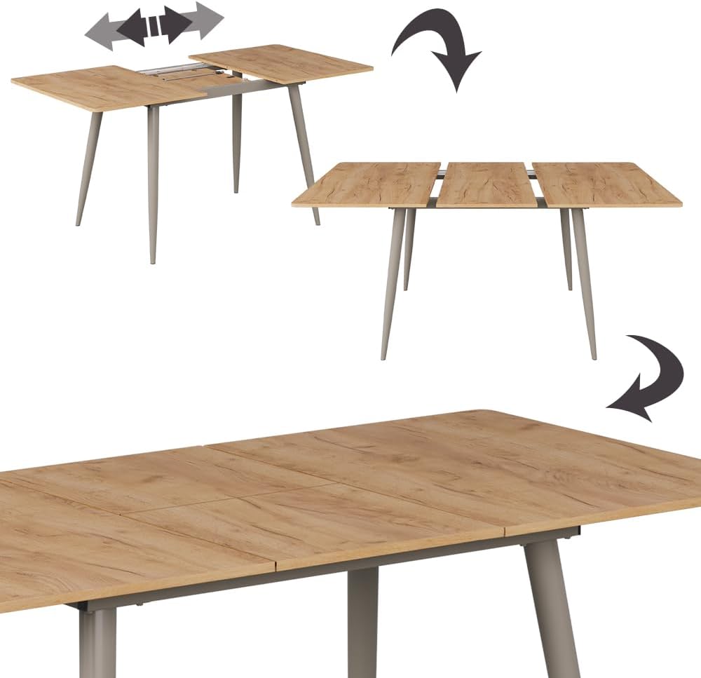 Caliber Spisebord, 120 / 160 cm m. udtræk / tillægsplade