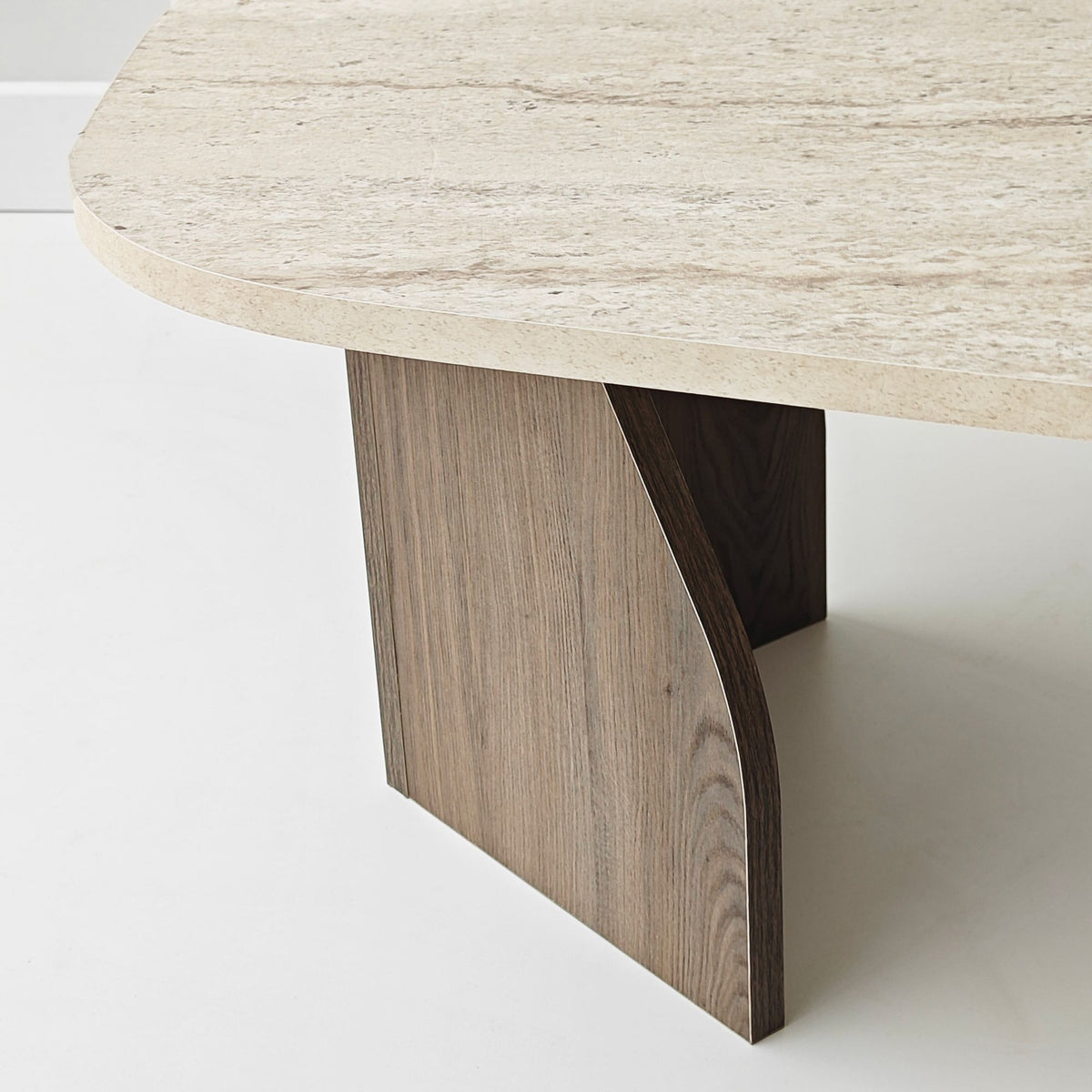 Rock sofabord, 100 x 60 cm – travertinlook og valnød – produktbillede 11