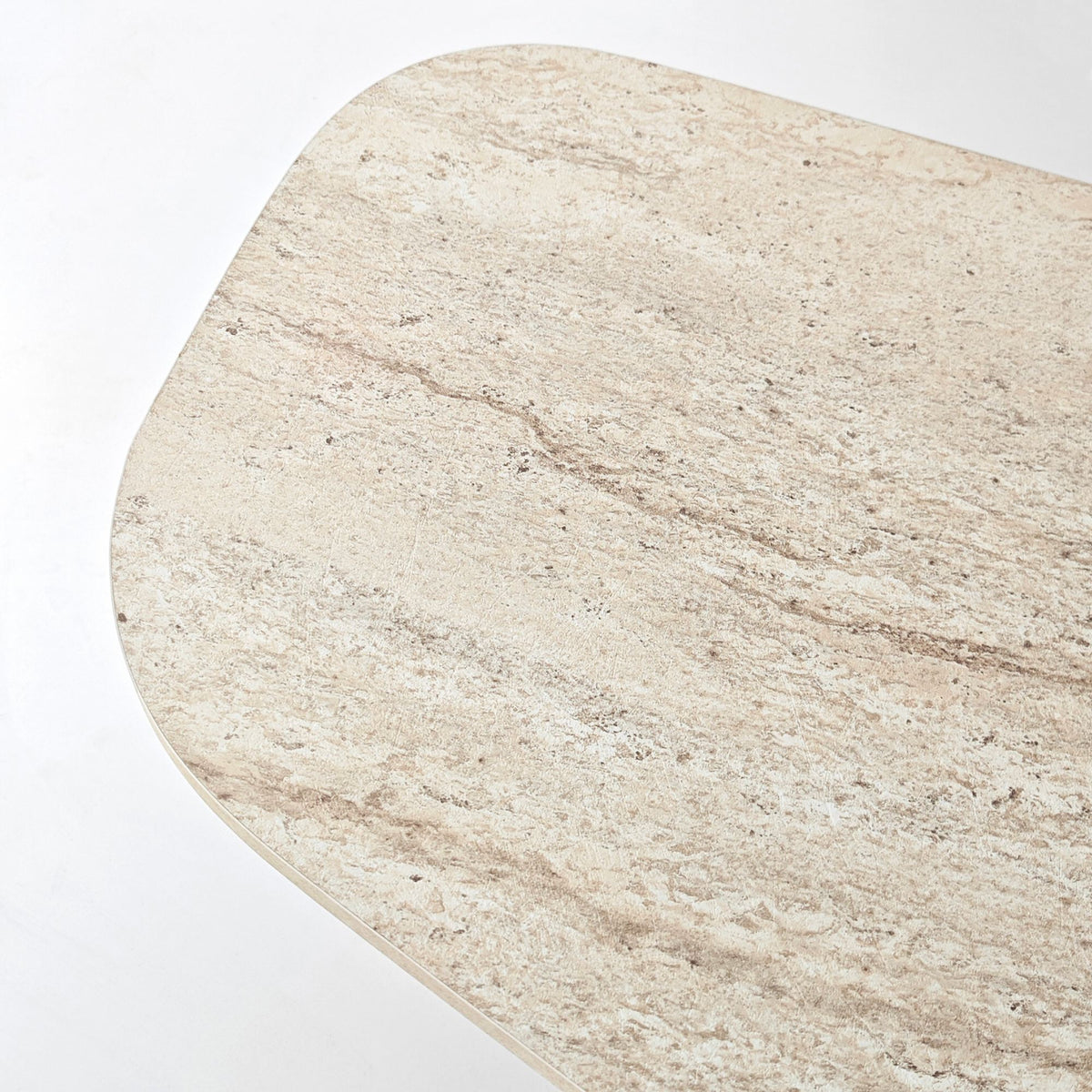 Rock sofabord, 100 x 60 cm – travertinlook og valnød – produktbillede 13