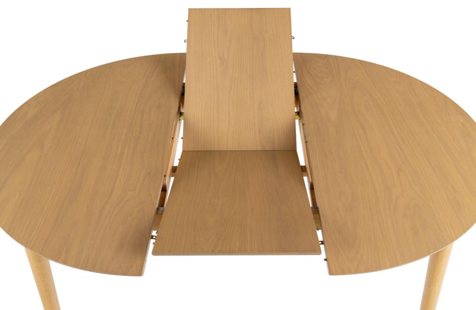 Montano Spisebord, Ø115/154 cm inkl. tillægsplade | Lys egetræ