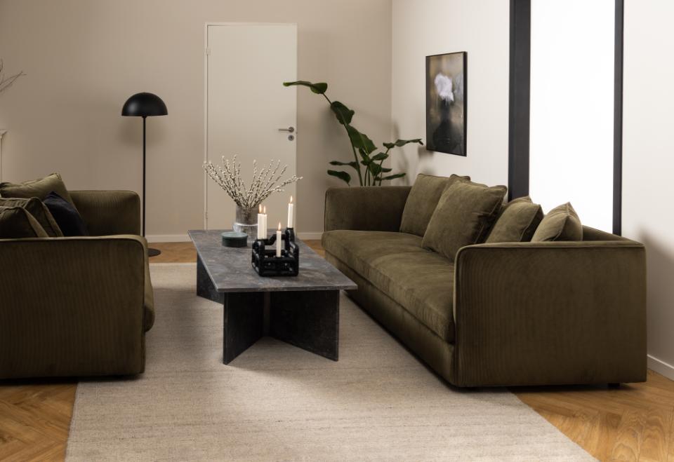 Vega Sofabord 140 x 70 cm | Mørk Marmor