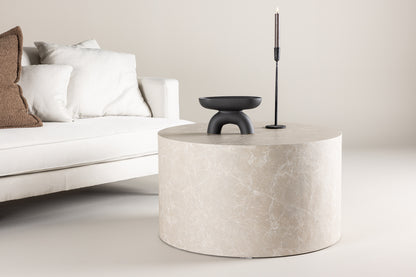 Etne Sofabord Ø80 cm  | Marmor look