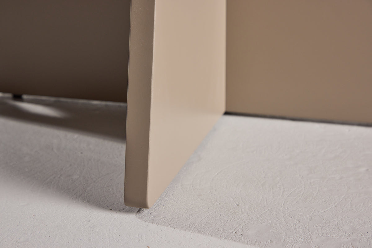 Bootcut Spisebord, Ø110 cm | Beige / Sintret sten