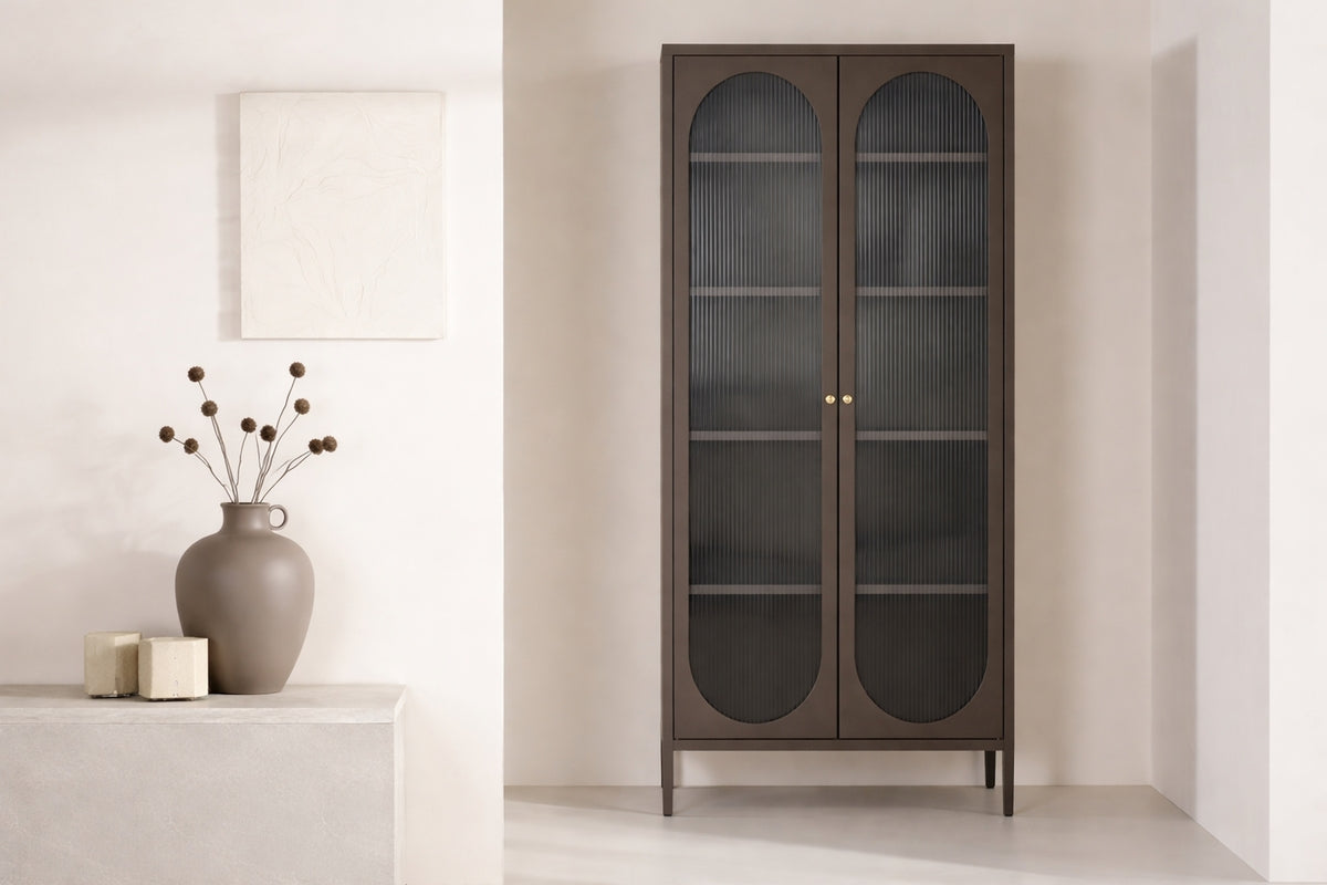 Lima Vitrineskab, 180 x 80 x 35 cm | Brunt