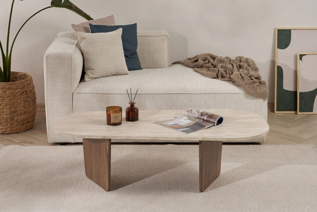 Ovalis - Travertine, Venezia Walnut