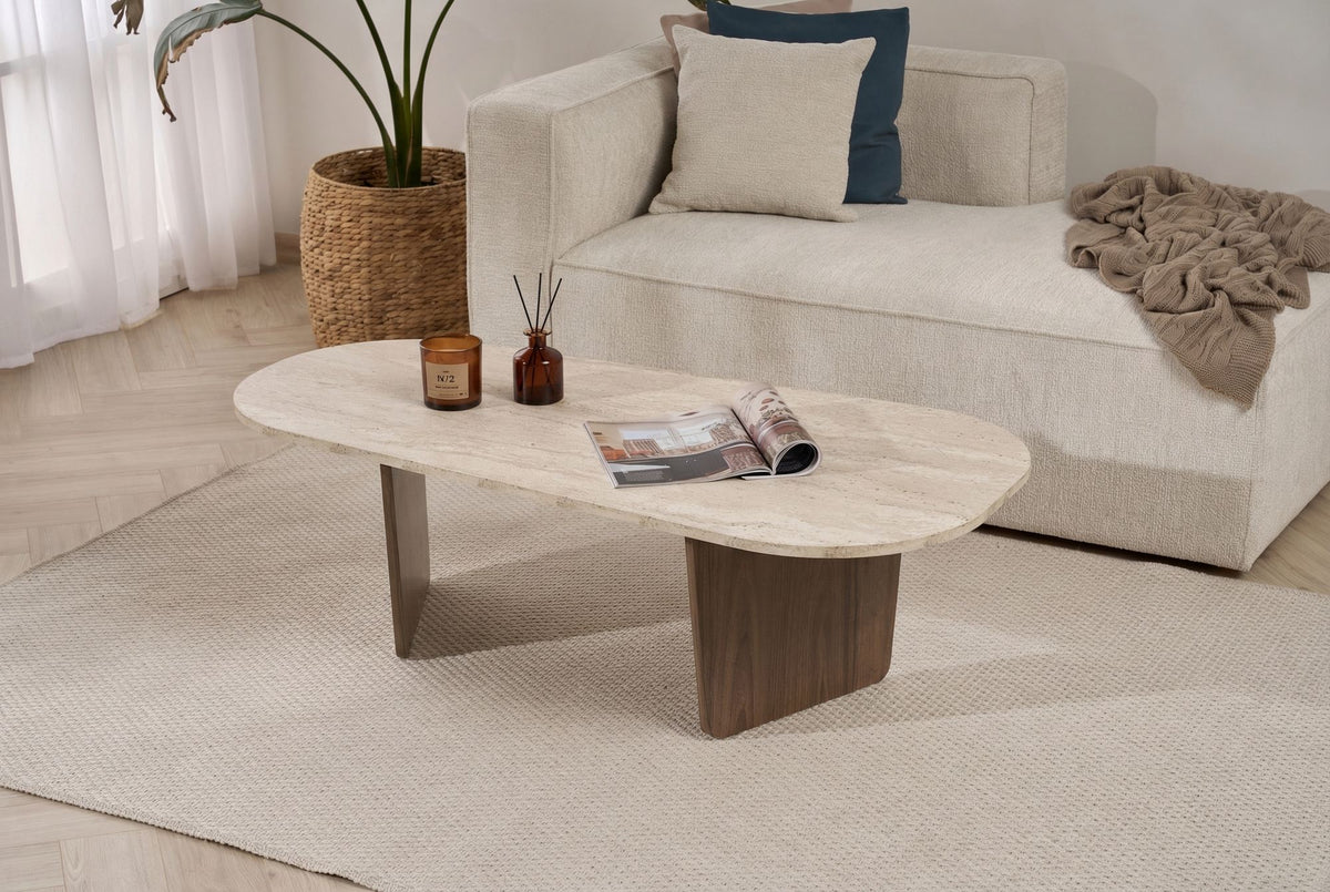 Ovalis - Travertine, Venezia Walnut