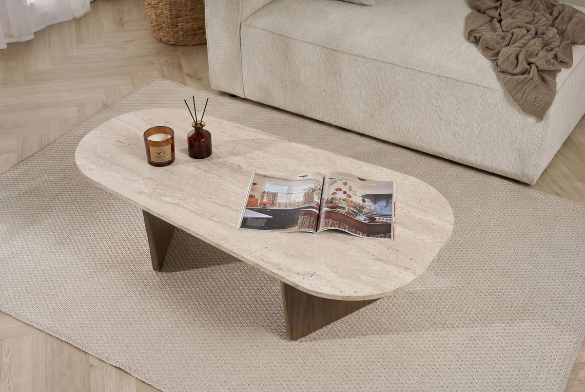 Ovalis - Travertine, Venezia Walnut
