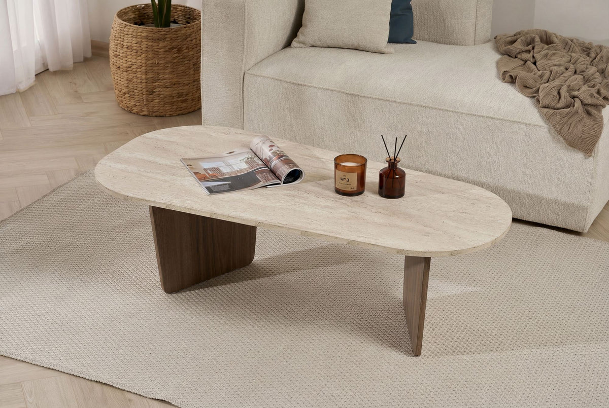 Ovalis - Travertine, Venezia Walnut