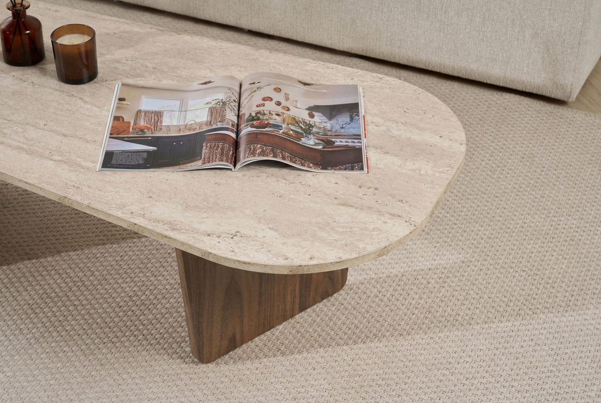 Ovalis - Travertine, Venezia Walnut