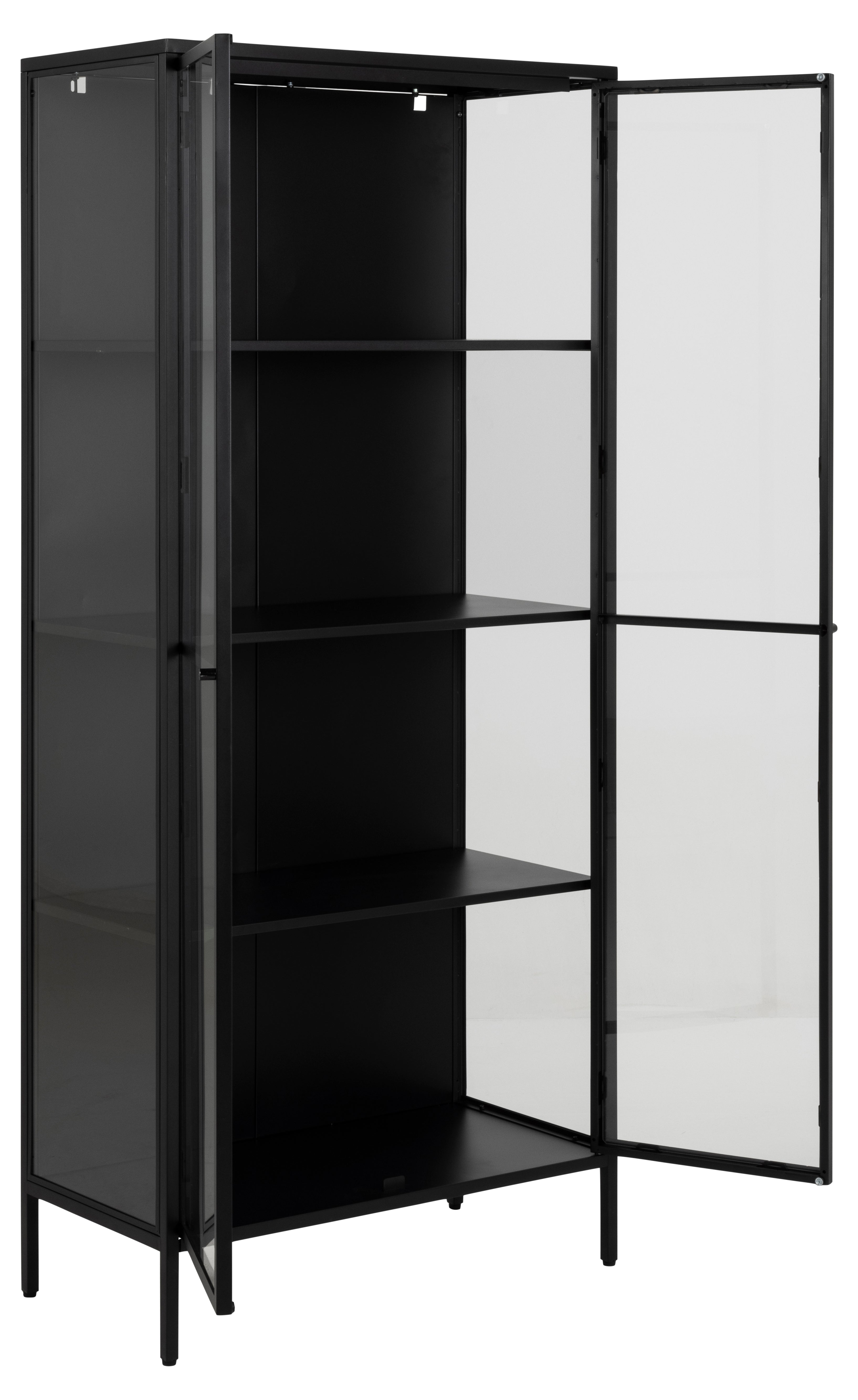 Ålvik Vitrineskab - Sort Metal / Glas,  80x40x180 cm