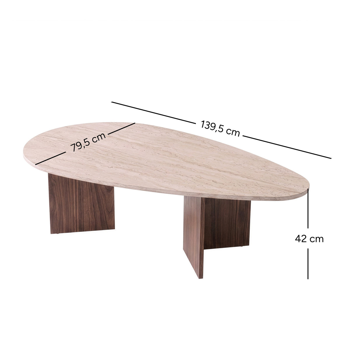 Flap - Travertine, Milano Walnut