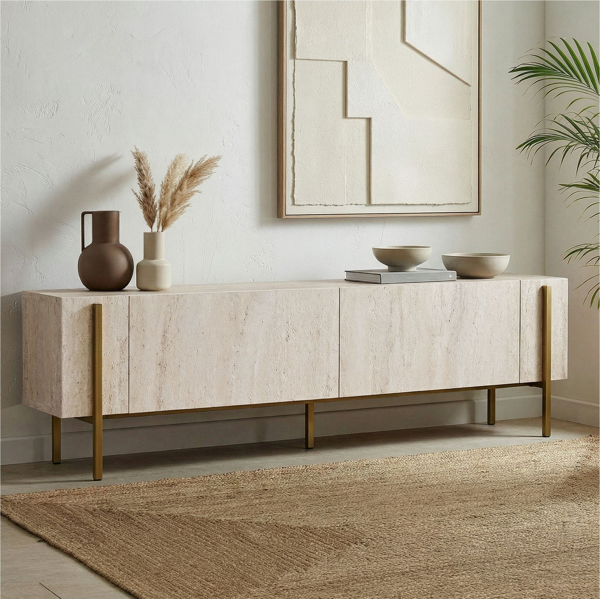 Joe TV Bord, 180 x 45 cm | Marmor look