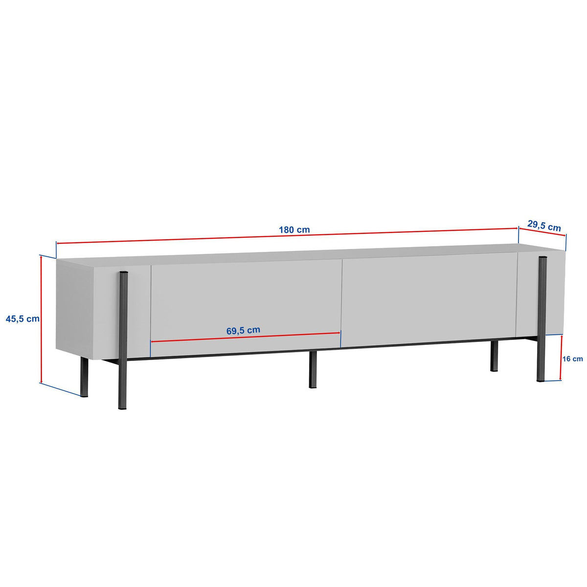 Joe TV Bord, 180 x 45 cm | Marmor look