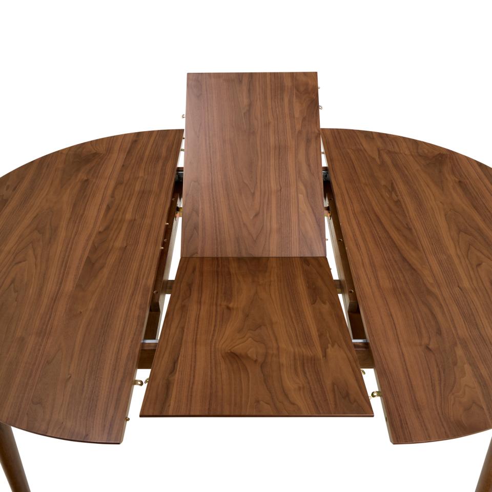 Xamira Spisebord, Ø115/154 cm inkl. tillægsplade | Valnød