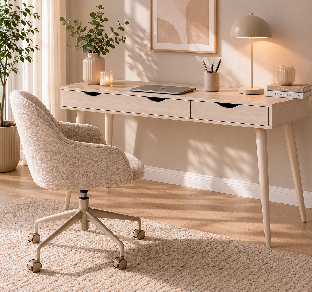 Richmont skrivebord | Beige / Grå