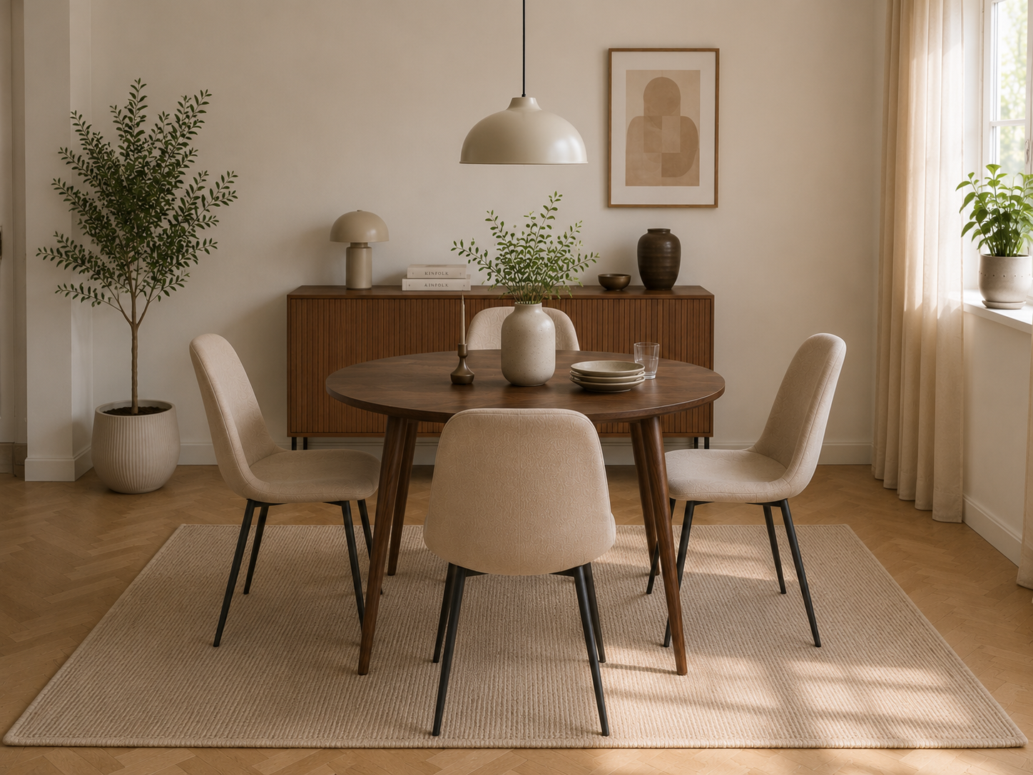 Hamar Spisebord, Ø100 cm | Mørkebrunt