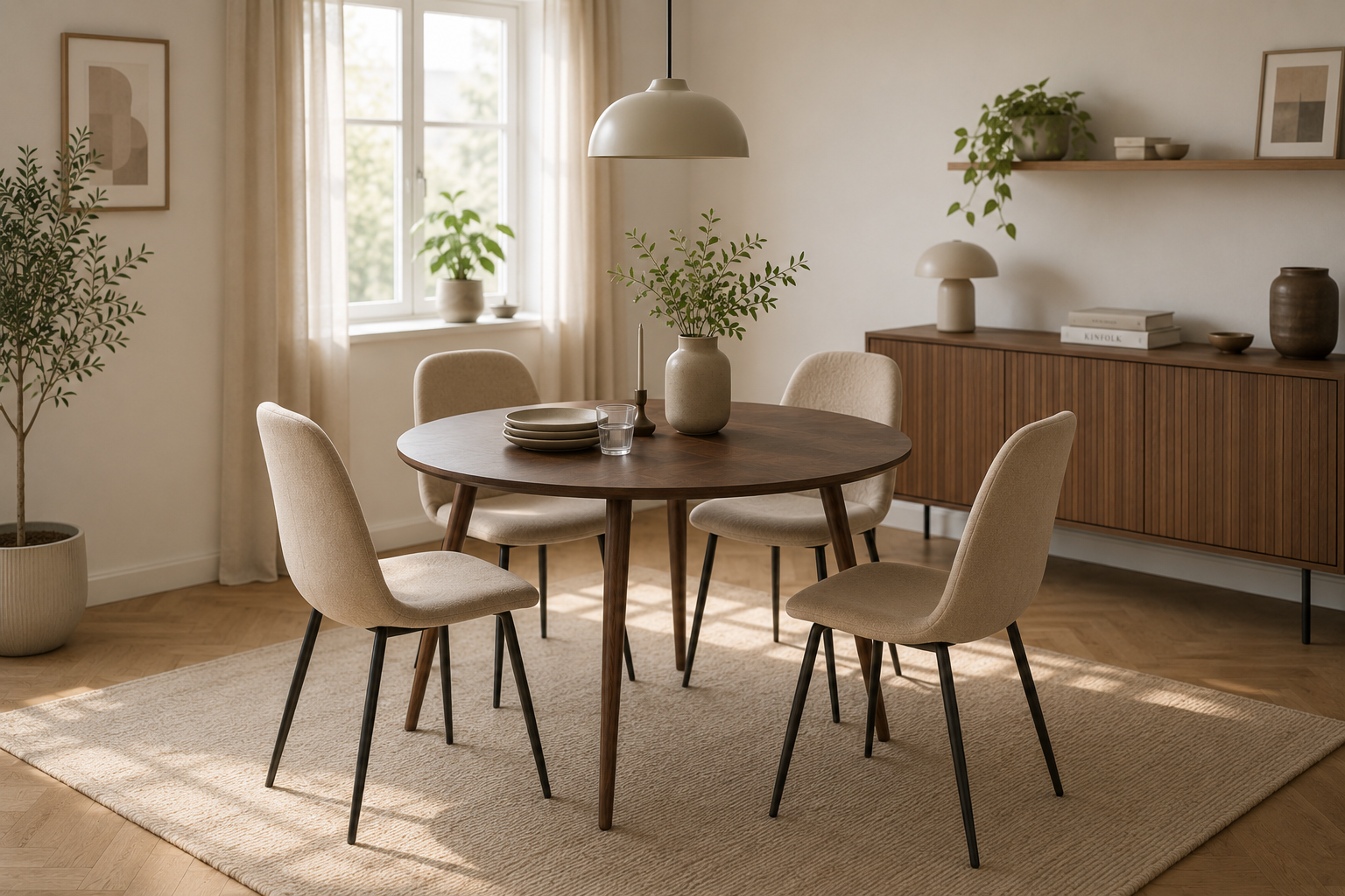 Hamar Spisebord, Ø100 cm | Mørkebrunt