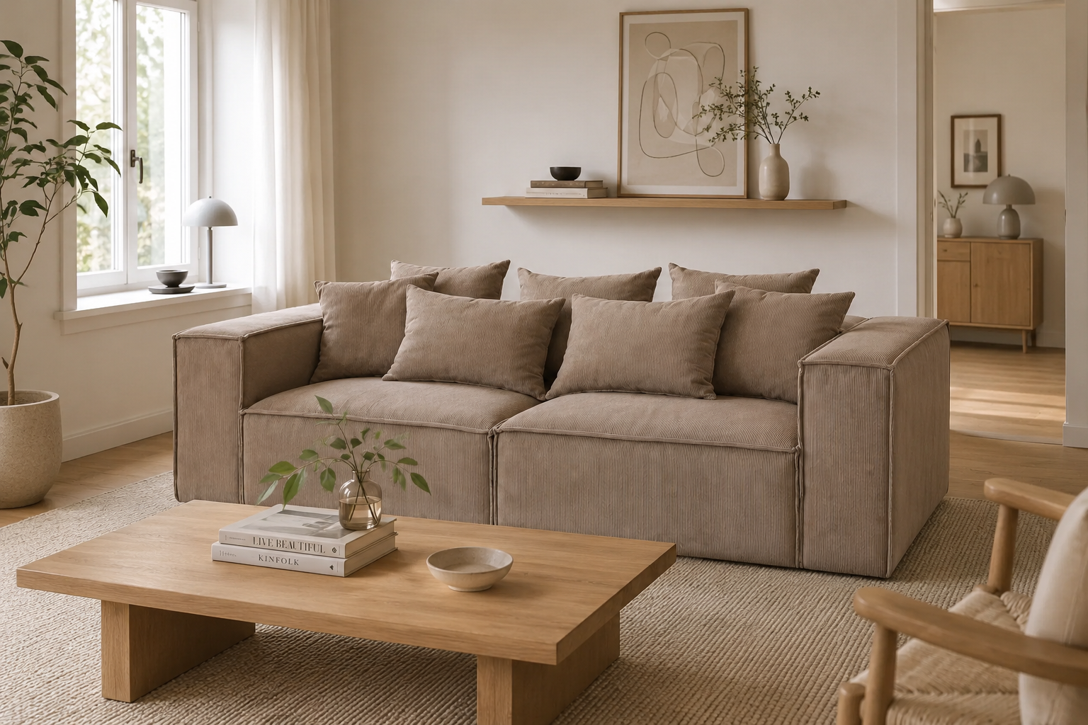 Gillholmen Sofa | Brun, Stof (polyester)