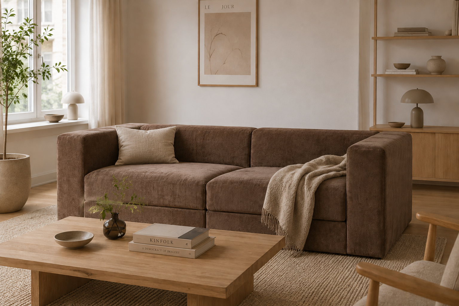 Lumi Sofa | Brun, Stof (Polyester)