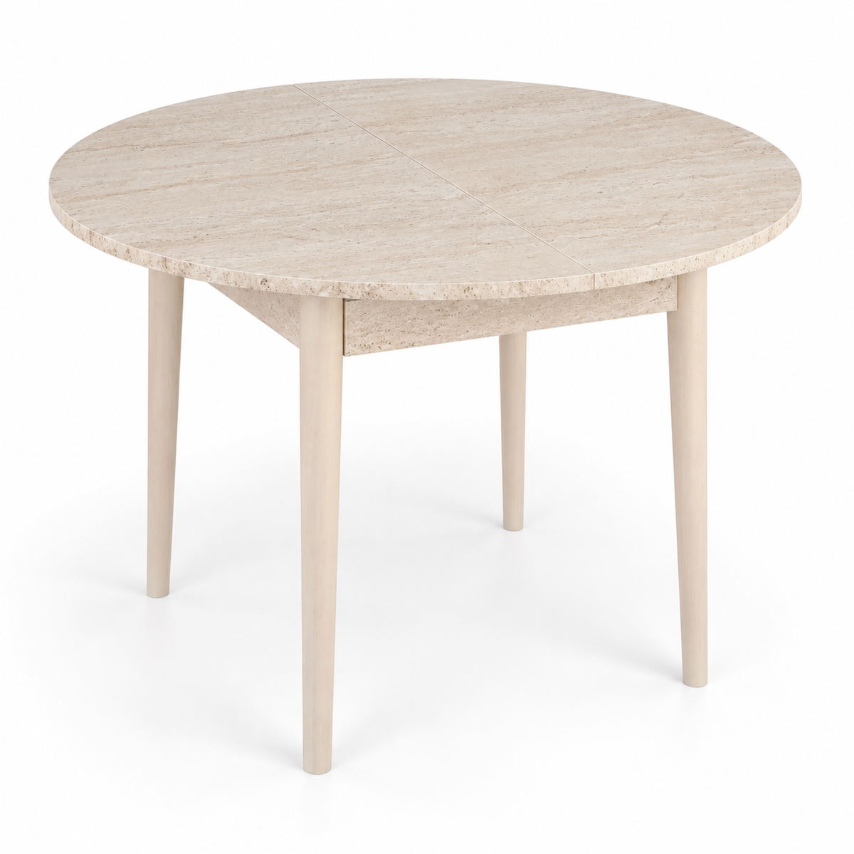 Viona Spisebord m. udtræk, Ø100/131 cm | Marmor look