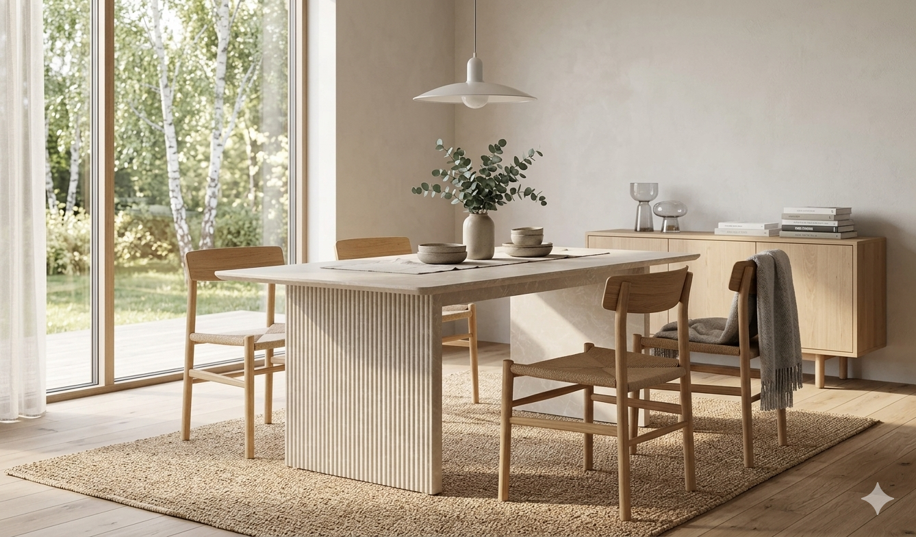 Vail Spisebord, 200 x 100 cm | Marmor look