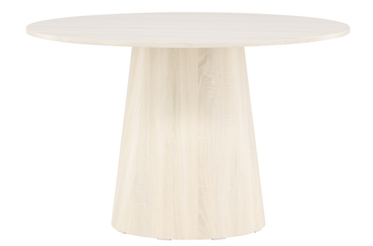 Åseda Spisebord, Ø120 cm | Hvidpudset
