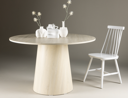 Åseda Spisebord, Ø120 cm | Hvidpudset