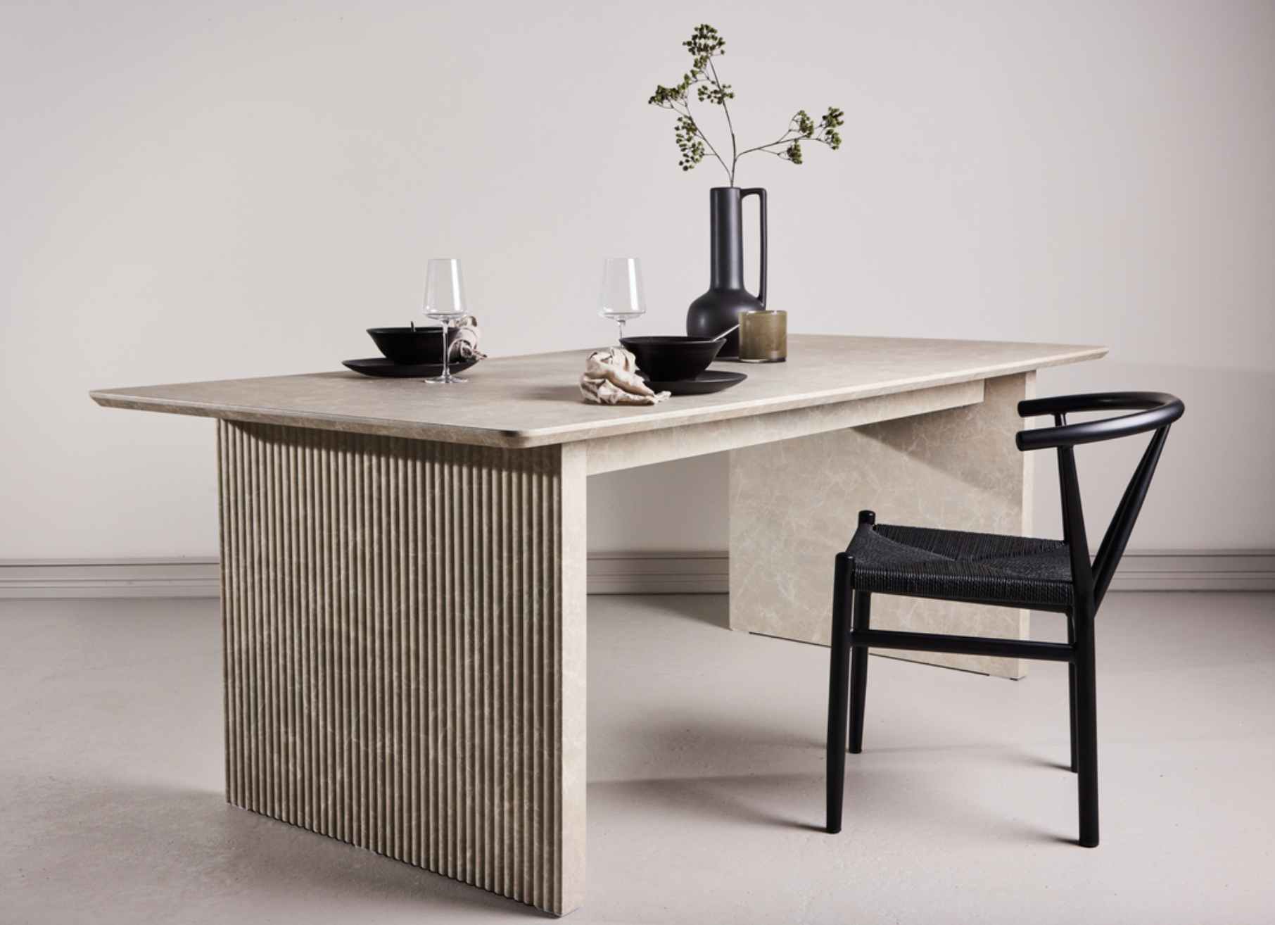 Marble Spisebord, 200 x 100 cm | Marmor look