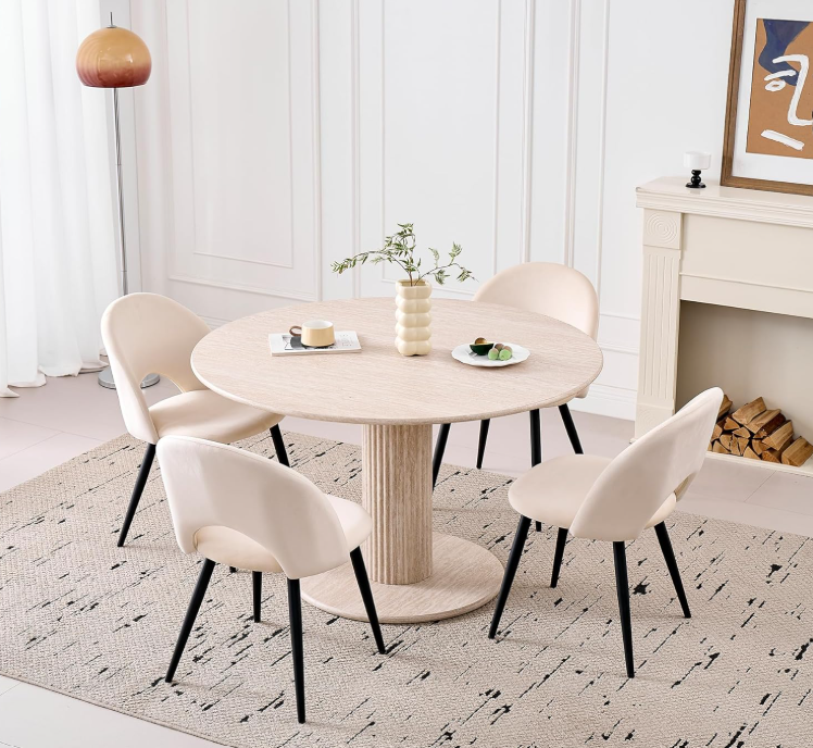 Tarling Spisebord, Ø115 cm | Marmor look