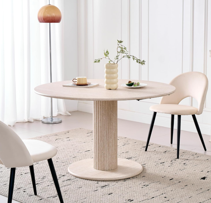 Tarling Spisebord, Ø115 cm | Marmor look