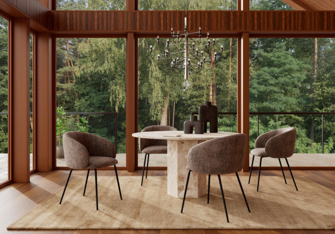 Naxos rundt spisebord, Ø130 cm - Marmor